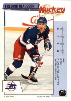 1992-93 Panini Hockey Stickers #60 Fredrik Olausson Front