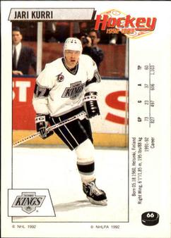 1992-93 Panini Hockey Stickers #66 Jari Kurri Front