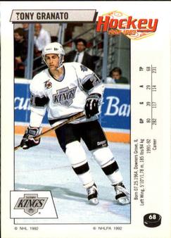 1992-93 Panini Hockey Stickers #68 Tony Granato Front