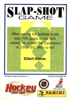 1992-93 Panini Hockey Stickers #70 Corey Millen Back