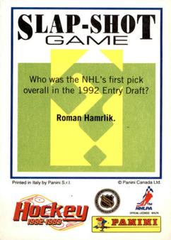 1992-93 Panini Hockey Stickers #75 Grant Fuhr Back