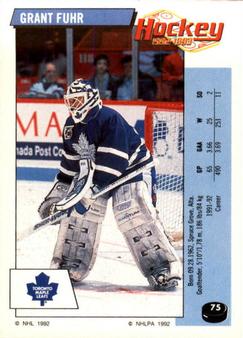 1992-93 Panini Hockey Stickers #75 Grant Fuhr Front