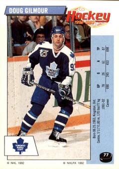 1992-93 Panini Stickers #77 Doug Gilmour Front