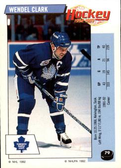 1992-93 Panini Hockey Stickers #79 Wendel Clark Front