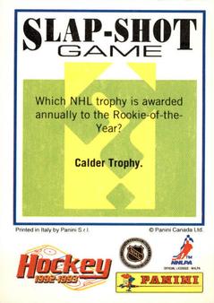 1992-93 Panini Hockey Stickers #80 Rob Pearson Back
