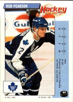 1992-93 Panini Hockey Stickers #80 Rob Pearson Front