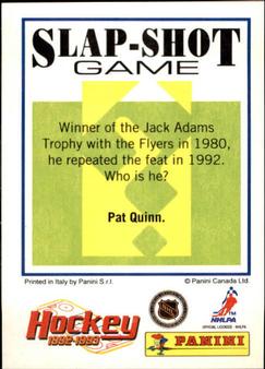 1992-93 Panini Hockey Stickers #81 Peter Zezel Back