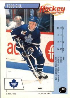 1992-93 Panini Hockey Stickers #82 Todd Gill Front