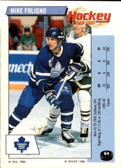 1992-93 Panini Hockey Stickers #84 Mike Foligno Front
