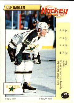 1992-93 Panini Hockey Stickers #92 Ulf Dahlen Front