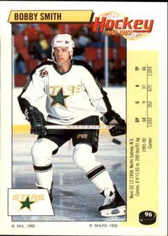 1992-93 Panini Hockey Stickers #96 Bobby Smith Front