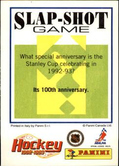 1992-93 Panini Hockey Stickers #105 Petr Klima Back
