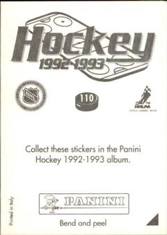 1992-93 Panini Hockey Stickers #110 Detroit Red Wings Logo Back