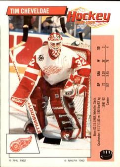 1992-93 Panini Hockey Stickers #111 Tim Cheveldae Front