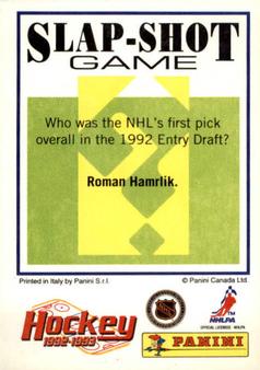 1992-93 Panini Hockey Stickers #136 Adam Oates Back
