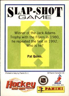 1992-93 Panini Hockey Stickers #137 Dave Poulin Back