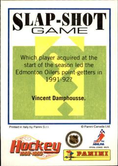1992-93 Panini Hockey Stickers #147 Patrick Roy Back