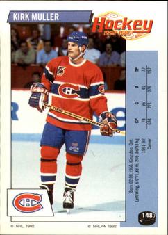 1992-93 Panini Hockey Stickers #148 Kirk Muller Front