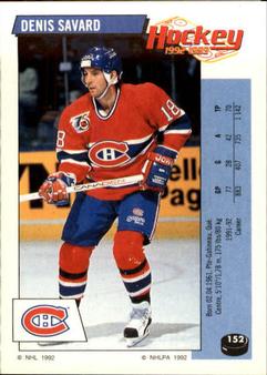 1992-93 Panini Hockey Stickers #152 Denis Savard Front