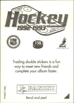 1992-93 Panini Hockey Stickers #158 Washington Capitals Logo Back