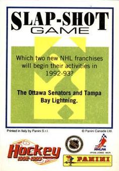 1992-93 Panini Hockey Stickers #159 Don Beaupre Back