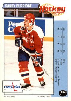1992-93 Panini Hockey Stickers #163 Randy Burridge Front
