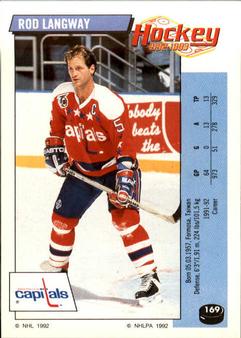 1992-93 Panini Hockey Stickers #169 Rod Langway Front