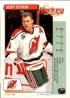 1992-93 Panini Hockey Stickers #181 Scott Stevens Front