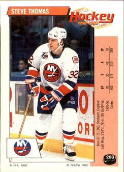 1992-93 Panini Hockey Stickers #203 Steve Thomas Front