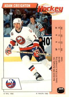 1992-93 Panini Hockey Stickers #204 Adam Creighton Front