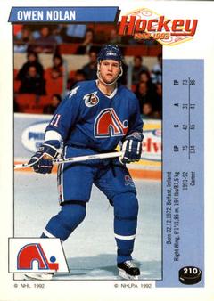 1992-93 Panini Hockey Stickers #210 Owen Nolan Front