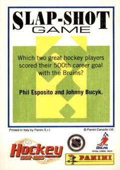 1992-93 Panini Hockey Stickers #217 Curtis Leschyshyn Back