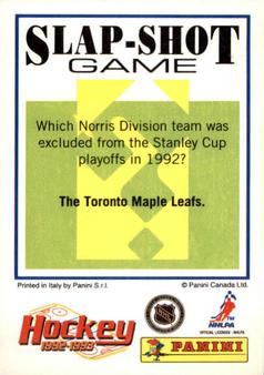 1992-93 Panini Hockey Stickers #221 Kevin Stevens Back