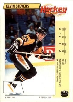 1992-93 Panini Hockey Stickers #221 Kevin Stevens Front