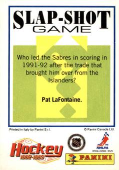 1992-93 Panini Hockey Stickers #225 Phil Bourque Back