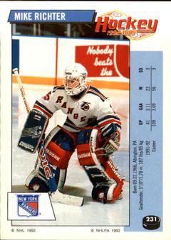 1992-93 Panini Stickers #231 Mike Richter Front