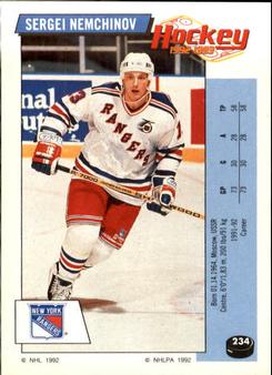 1992-93 Panini Hockey Stickers #234 Sergei Nemchinov Front
