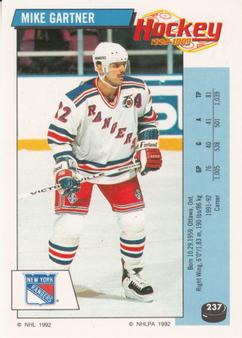 1992-93 Panini Hockey Stickers #237 Mike Gartner Front
