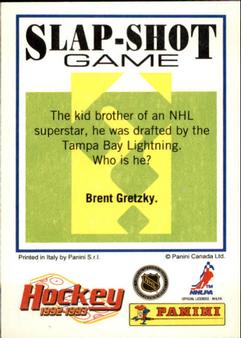 1992-93 Panini Hockey Stickers #238 Adam Graves Back