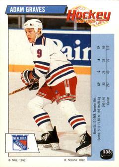 1992-93 Panini Hockey Stickers #238 Adam Graves Front