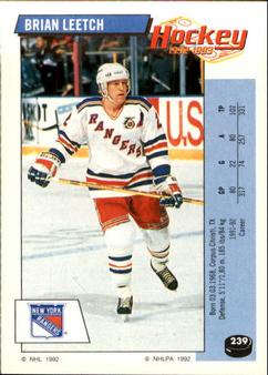 1992-93 Panini Stickers #239 Brian Leetch Front