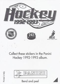 1992-93 Panini Hockey Stickers #242 Buffalo Sabres Logo Back