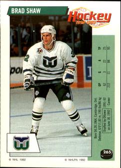 1992-93 Panini Hockey Stickers #265 Brad Shaw Front