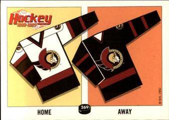 1992-93 Panini Hockey Stickers #269 Ottawa Senators Jersey Front
