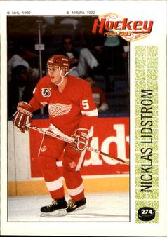 1992-93 Panini Hockey Stickers #274 Nicklas Lidstrom Front