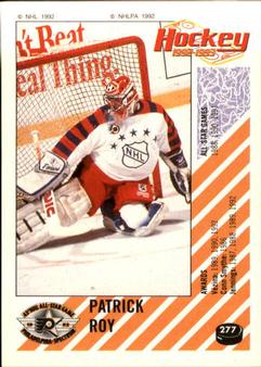 1992-93 Panini Hockey Stickers #277 Patrick Roy Front