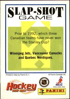 1992-93 Panini Hockey Stickers #286 Chris Chelios Back