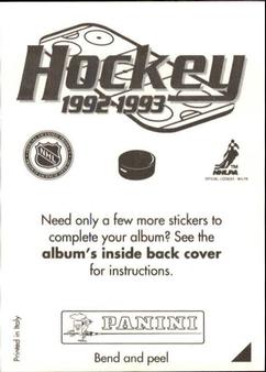 1992-93 Panini Hockey Stickers #B Nelson Emerson Back
