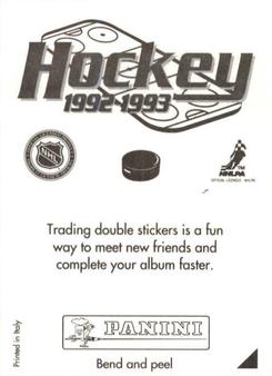 1992-93 Panini Hockey Stickers #K Pat Falloon Back