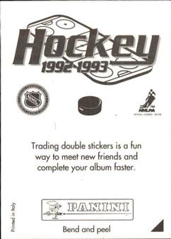 1992-93 Panini Hockey Stickers #M Gilbert Dionne Back